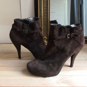 Nine West Brown Suede Booties